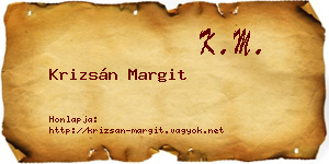 Krizsán Margit névjegykártya