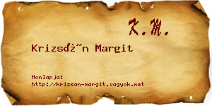 Krizsán Margit névjegykártya